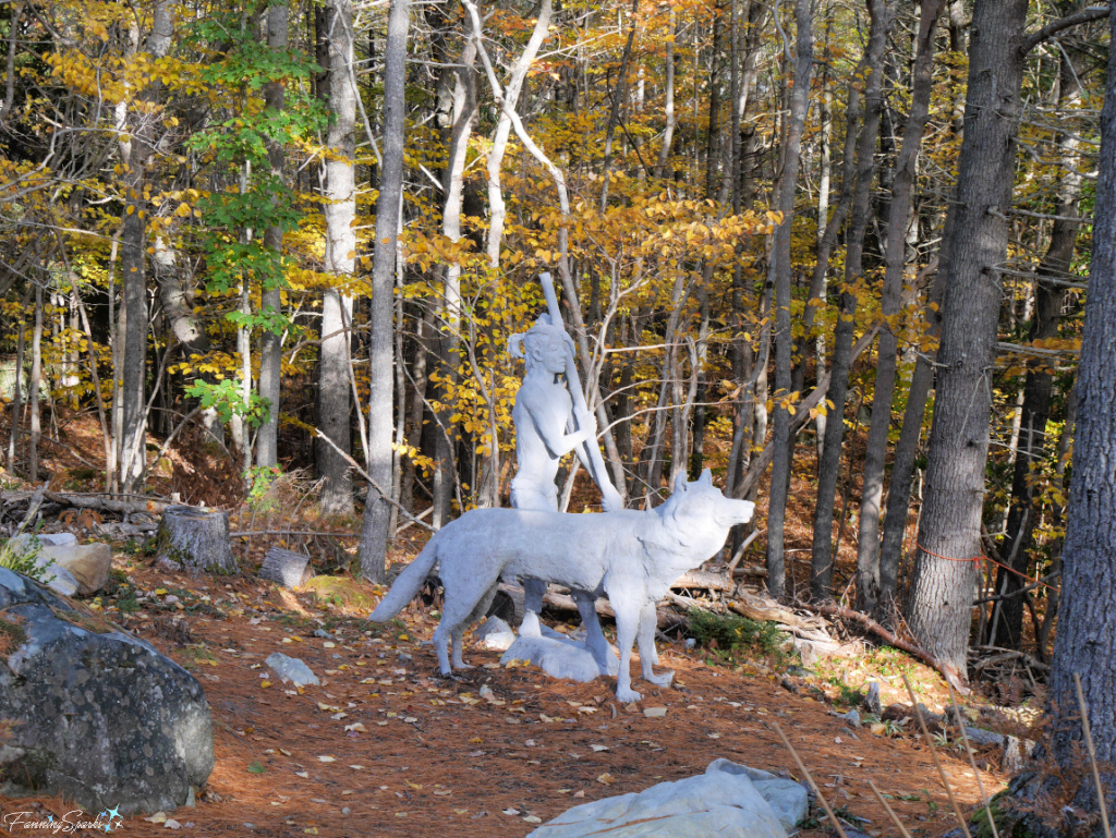 Boy and Wolf Concrete Creations at Cosby’s Garden Centre in Brooklyn NS   @FanningSparks
