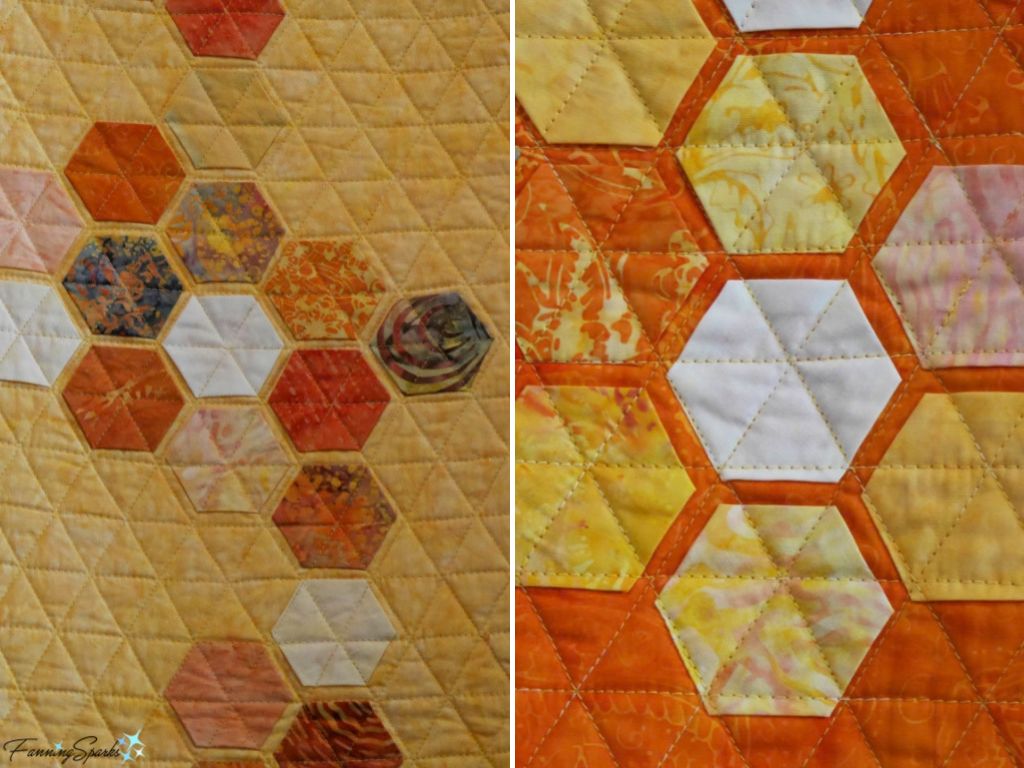 Cascading Hexagons Stair Panels by Ruth Camrass with Stained Glass Windows 2   @FanningSparks