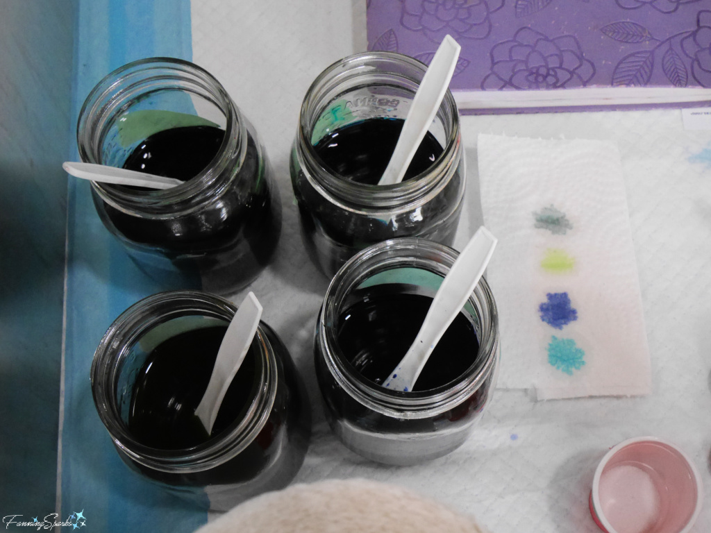 Four Dyes Prepared in Green Gable Alpacas Dyeing Studio   @FanningSparks