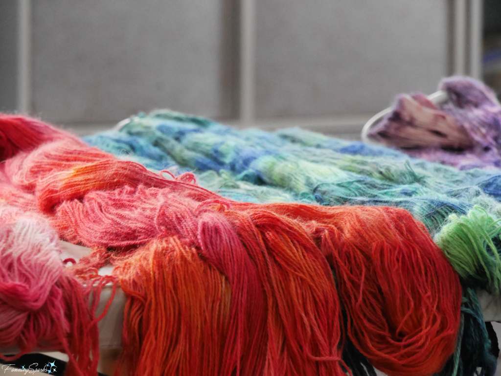 Our Hand Painted Yarn in Green Gable Alpacas Dyeing Studio   @FanningSparks