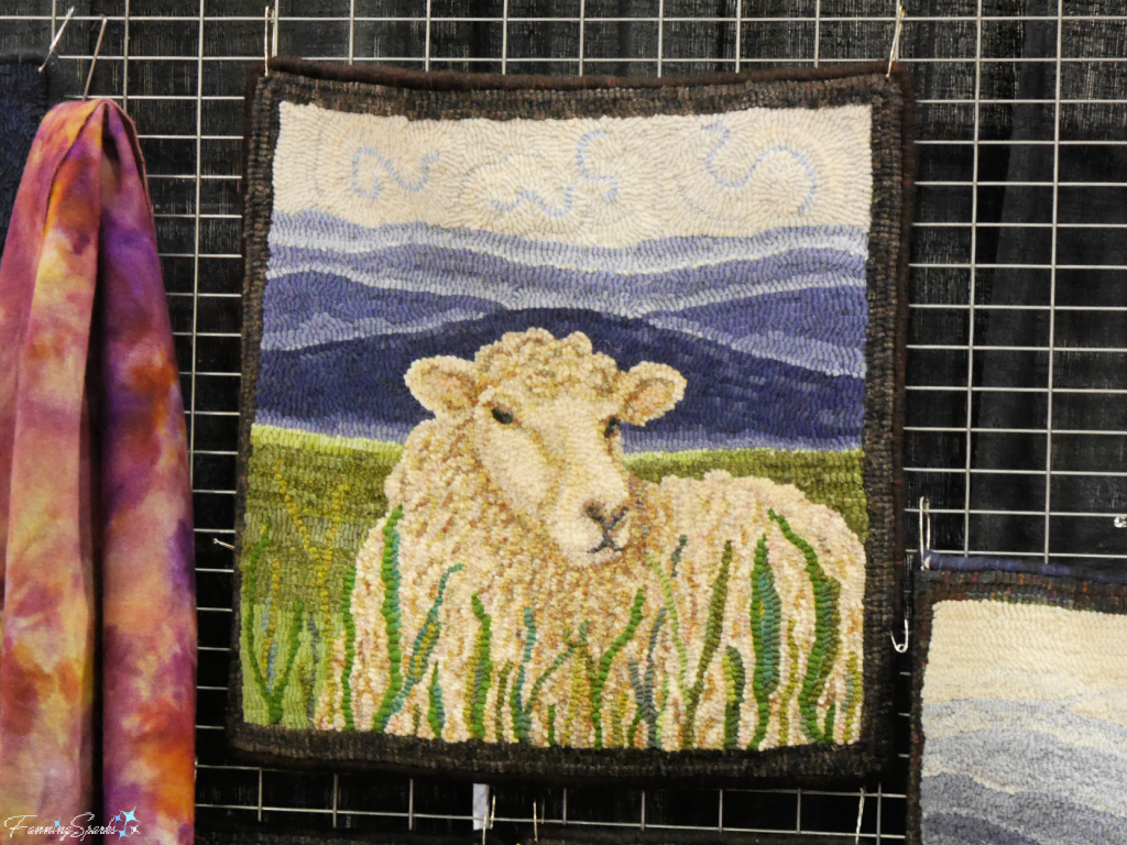 Sheep on Hooked Rug at Southeastern Animal Fiber Fair   @FanningSparks