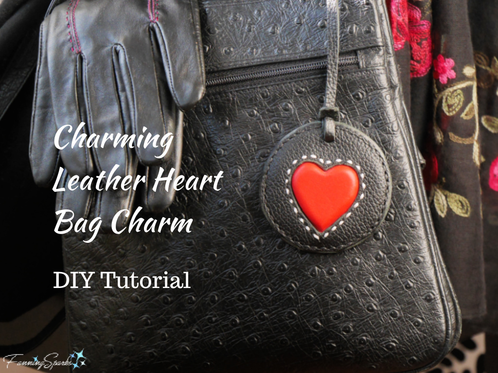 DIY Leather Double Heart Bag Charm Kit | Leather Bag Charm Making Kit Brown