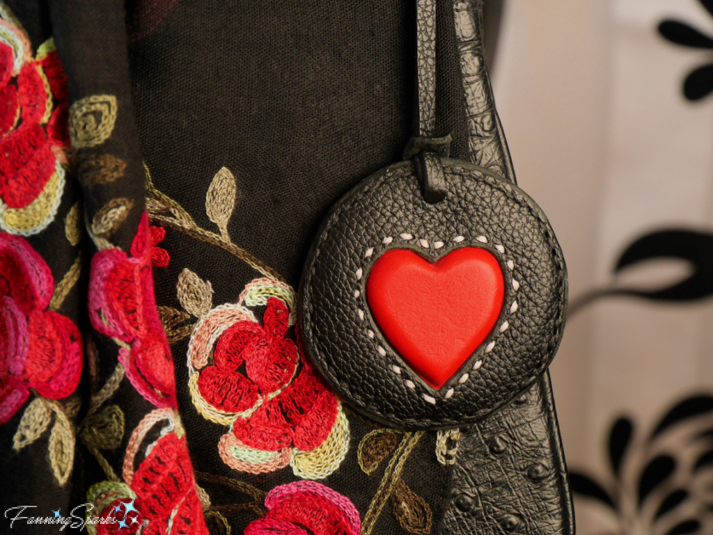 Charming Leather Heart Bag Charm with Scarf  @FanningSparks