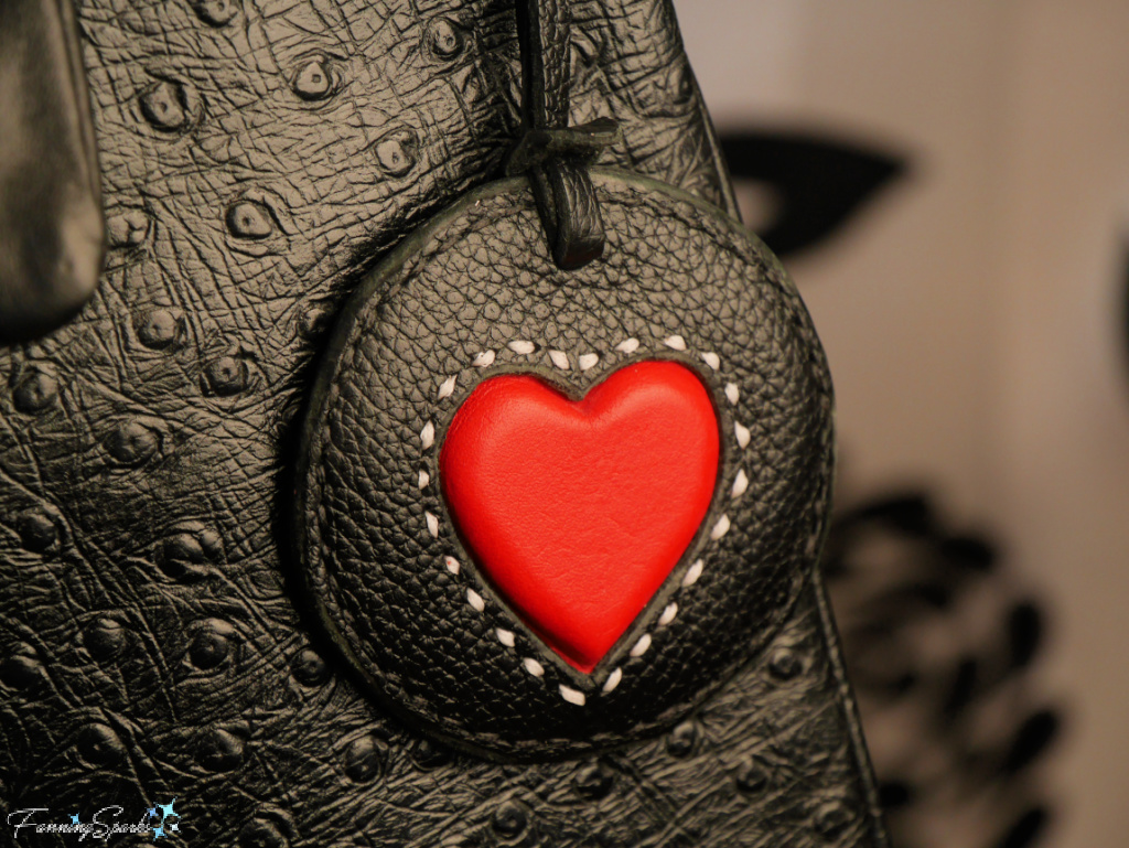 Completed Charming Leather Heart Bag Charm  @FanningSparks