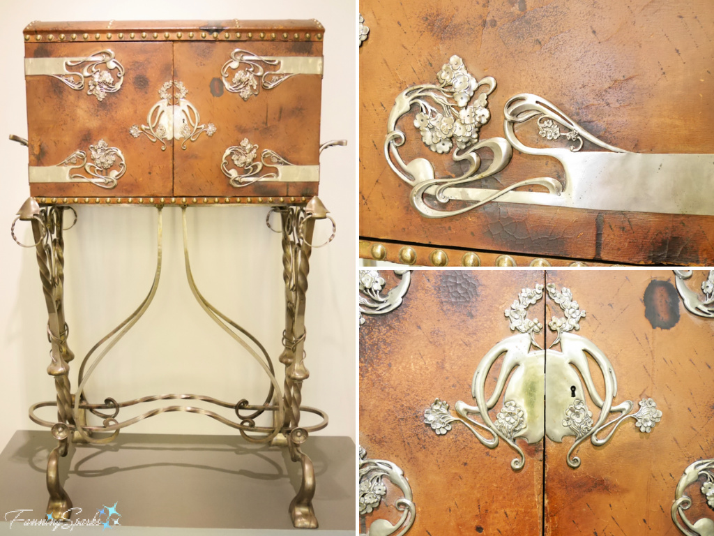 Leather and Metal Art Nouveau Secretary  @FanningSparks