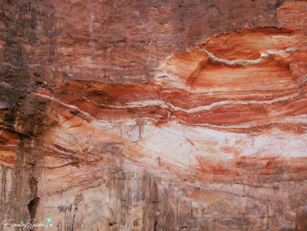 Providence Canyon - Orange and White Stripes on Canyon Walls  @FanningSparks