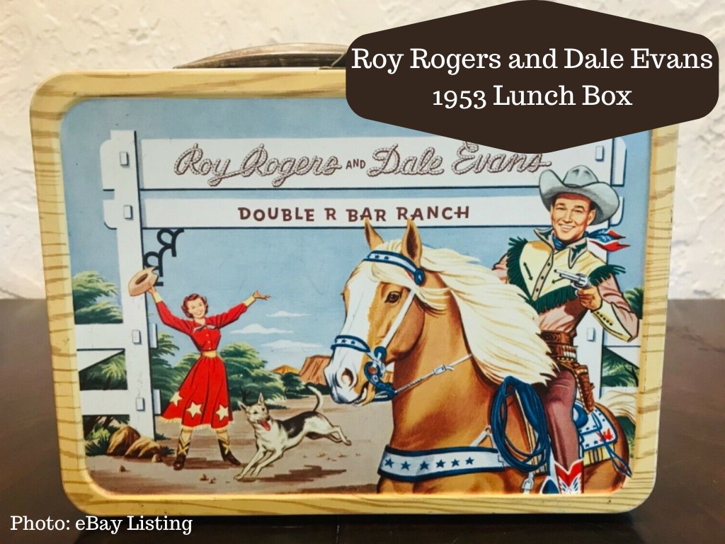 Vintage 1950's Roy Rogers & Dale Evans Metal Lunch Box and Thermos