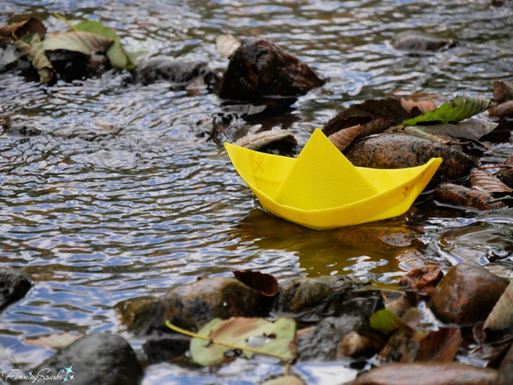 Folded Yellow Boat Runs Aground in Stream   @FanningSparks